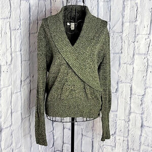 ×DRESSBARN Green‎ and Black Cropped Sweater Large